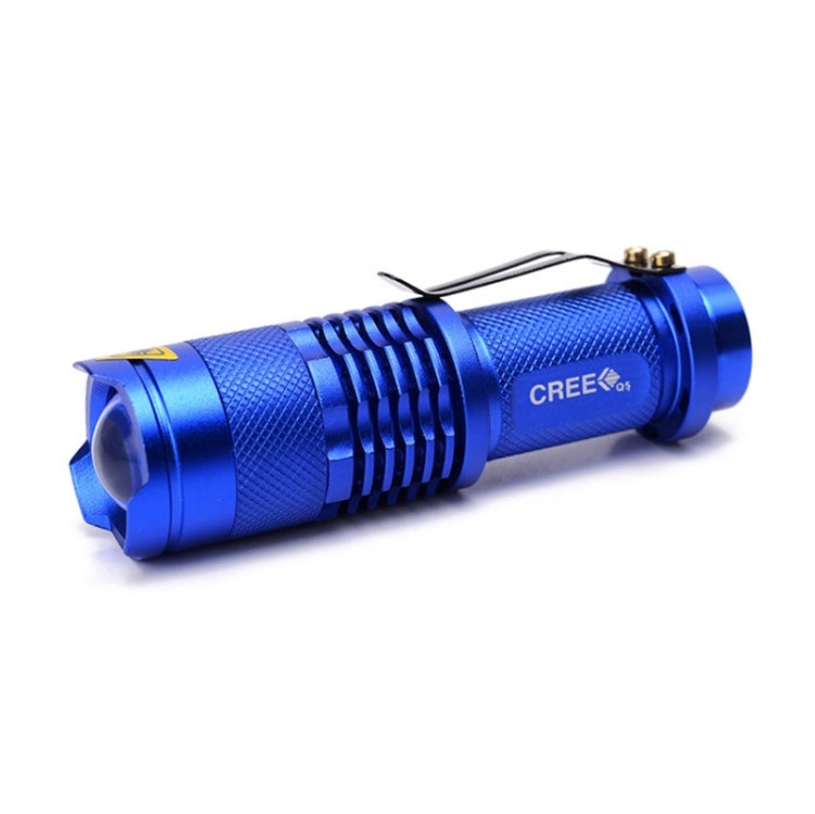 2 PCS Mini Zoom LED Flashlight Dual-Purpose Retractable Flashlight(Blue)