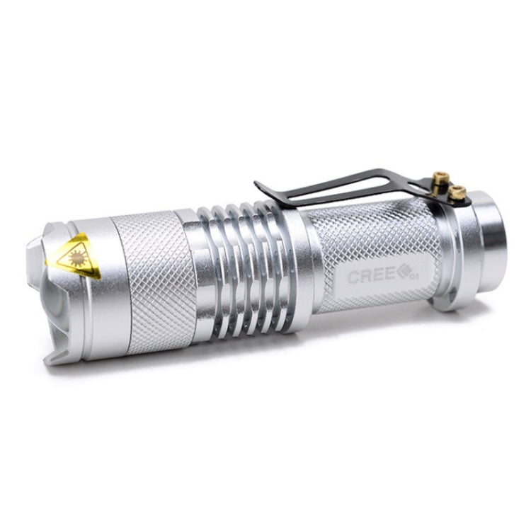 2 PCS Mini Zoom LED Flashlight Dual-Purpose Retractable Flashlight(Silver)