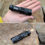 2 PCS Mini Zoom LED Flashlight Dual-Purpose Retractable Flashlight(Black)