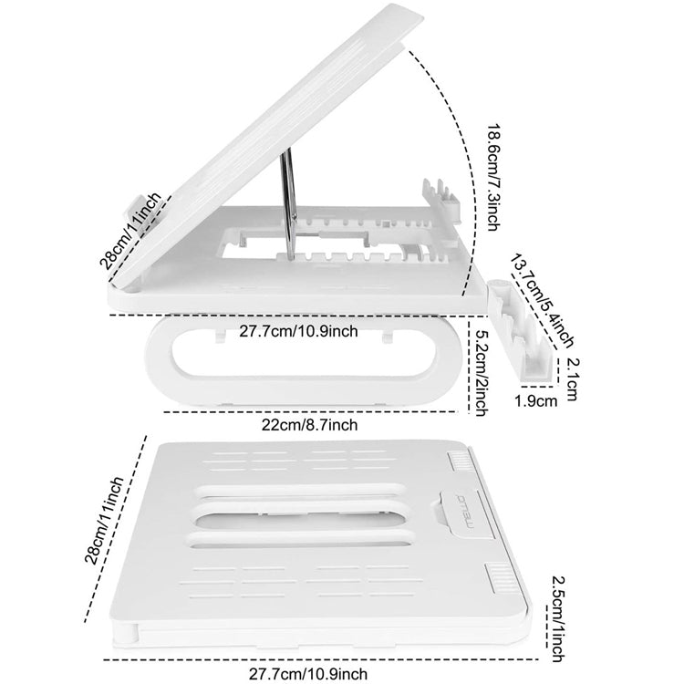 A23 Foldable Notebook Stand With 10-Speed Adjustment Computer Cooling Lifting Stand, Colour: Regular (White)