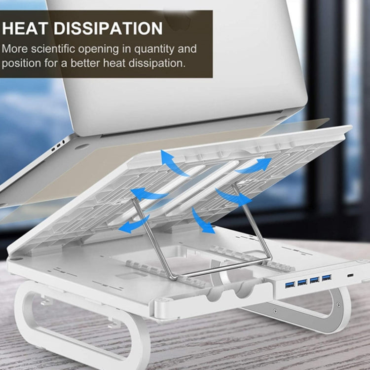 A23 Foldable Notebook Stand With 10-Speed Adjustment Computer Cooling Lifting Stand, Colour: Regular (White)