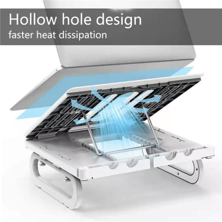 A23 Foldable Notebook Stand With 10-Speed Adjustment Computer Cooling Lifting Stand, Colour: Regular (White)