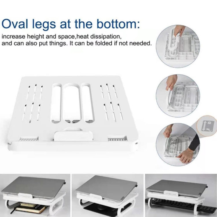 A23 Foldable Notebook Stand With 10-Speed Adjustment Computer Cooling Lifting Stand, Colour: Regular (White)