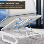 A23 Foldable Notebook Stand With 10-Speed Adjustment Computer Cooling Lifting Stand, Colour:  Detachable Accessories 3.0HUB (White)