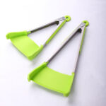 2 PCS Kitchen Food Tongs Silicone Shovel One-Piece Barbecue Steak Tongs Bread Pizza Extractor, Size: Small