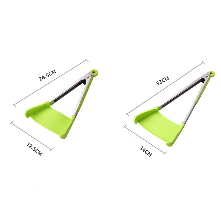 2 PCS Kitchen Food Tongs Silicone Shovel One-Piece Barbecue Steak Tongs Bread Pizza Extractor, Size: Small