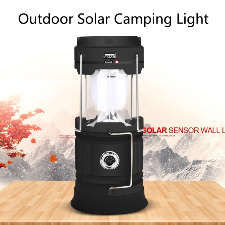 5803 Solar Camping Lamp Outdoor LED Emergency Portable Light Support USB Output(Red)