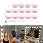 14 LEDs Mirror Front Light Dimmable Makeup Mirror USB Touch Control Light(White Light)