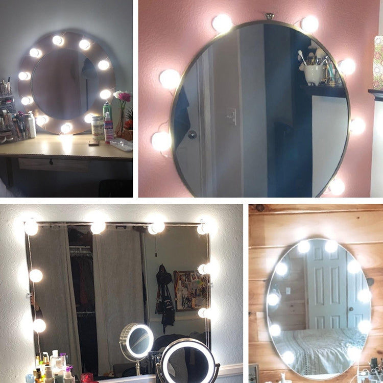 14 LEDs Mirror Front Light Dimmable Makeup Mirror USB Touch Control Light(White Light)