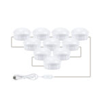 10 LEDs Cosmetic Room Bathroom Mirror Front Light USB Three-Color Dimming Light