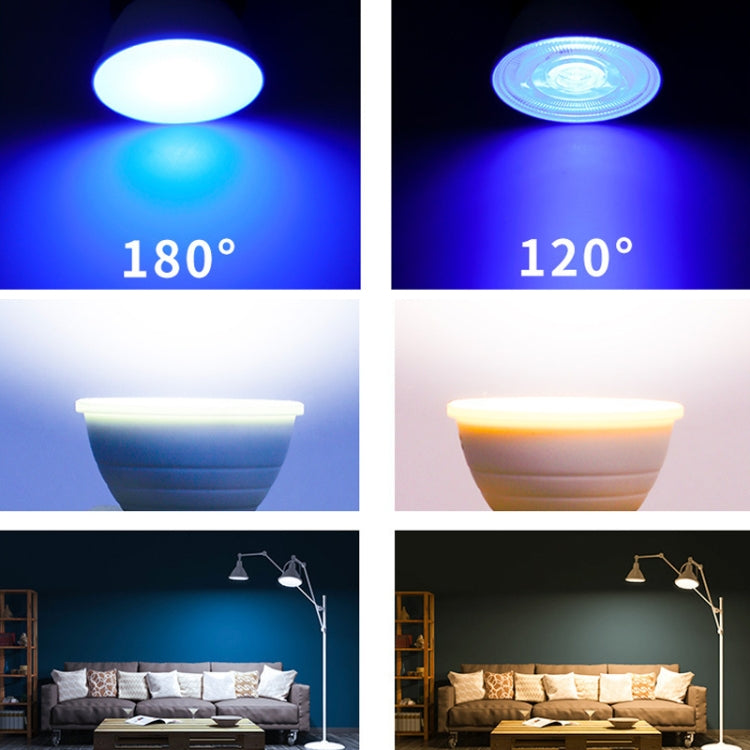 Energy-Saving LED Discoloration Light Bulb Home 15 Colors Dimming Background Decoration Light, Style: Milky White Cove E27(RGB Warm White)