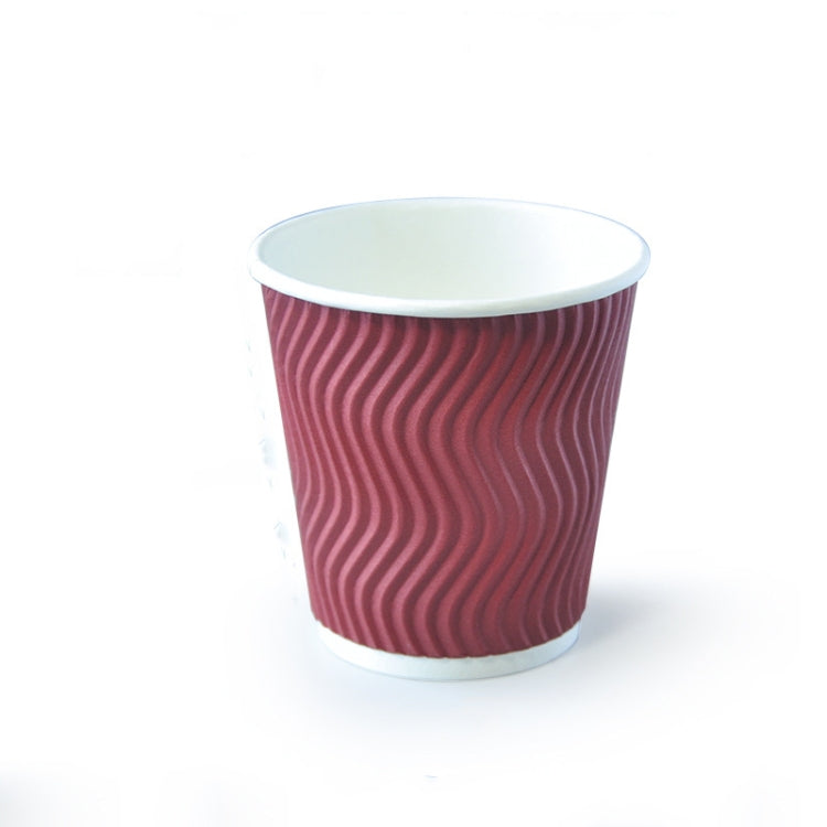 100 PCS 7oz Red Thickened kraft Paper Corrugated Coffee Cup