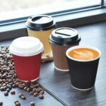 100 PCS 7oz Red Thickened kraft Paper Corrugated Coffee Cup