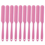 10 PCS Long Silicone Spatula Butter Cake Cream Scraper Baking Tool(Pink)