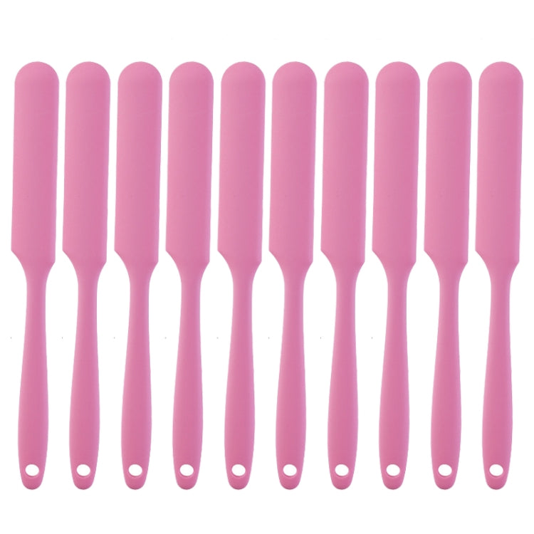 10 PCS Long Silicone Spatula Butter Cake Cream Scraper Baking Tool(Pink)