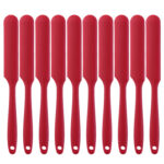 10 PCS Long Silicone Spatula Butter Cake Cream Scraper Baking Tool(Red)