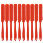 10 PCS Long Silicone Spatula Butter Cake Cream Scraper Baking Tool(Orange)