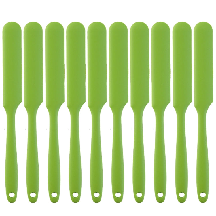 10 PCS Long Silicone Spatula Butter Cake Cream Scraper Baking Tool(Green)