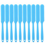 10 PCS Long Silicone Spatula Butter Cake Cream Scraper Baking Tool(Blue)