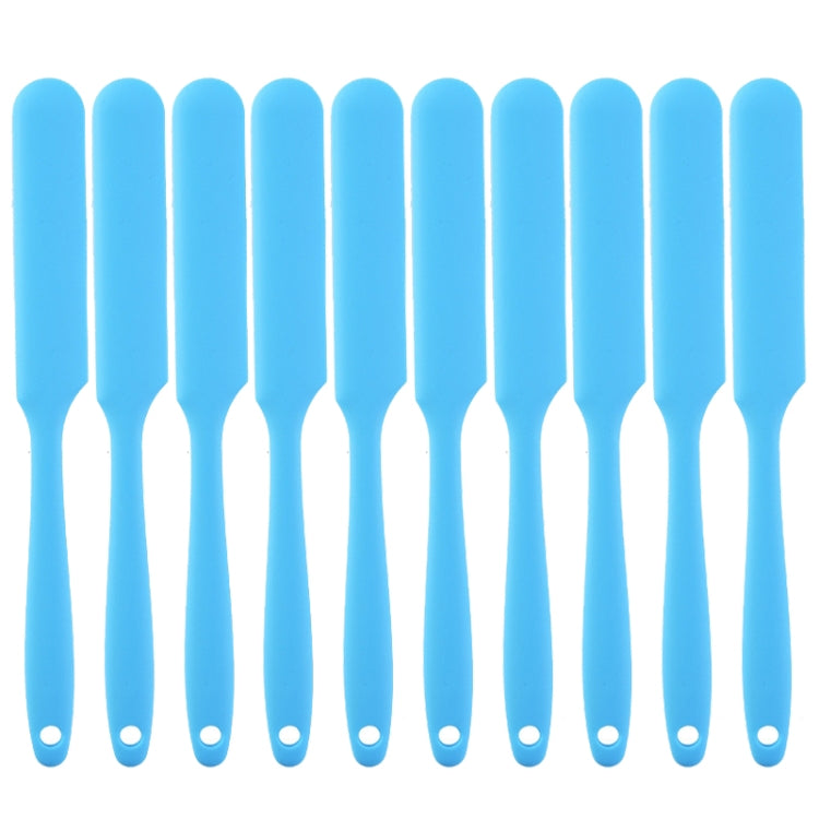 10 PCS Long Silicone Spatula Butter Cake Cream Scraper Baking Tool(Blue)