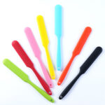 10 PCS Long Silicone Spatula Butter Cake Cream Scraper Baking Tool(Black)