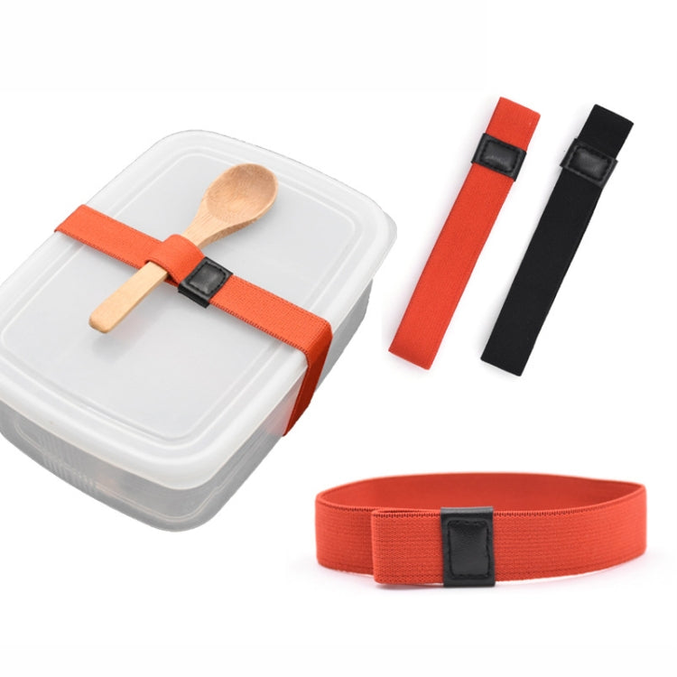 12 PCS Lunch Box Straps High Elastic Double-Layer Easy Box Fixed Belt Dacron Notebook Sushi Paste Belt(Black)