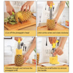 Stainless Steel Pineapple Peeler Slicers Fruit Cutter Kitchen Tools(Black handle)