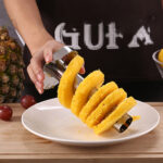 Stainless Steel Pineapple Peeler Slicers Fruit Cutter Kitchen Tools(Black handle)