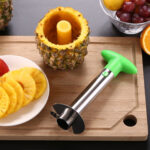 Stainless Steel Pineapple Peeler Slicers Fruit Cutter Kitchen Tools(Black handle)