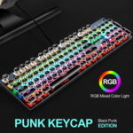 104 Keys Green Shaft RGB Luminous Keyboard Computer Game USB Wired Metal Mechanical Keyboard, Cabel Length:1.5m, Style: Ordinary Version (Black)