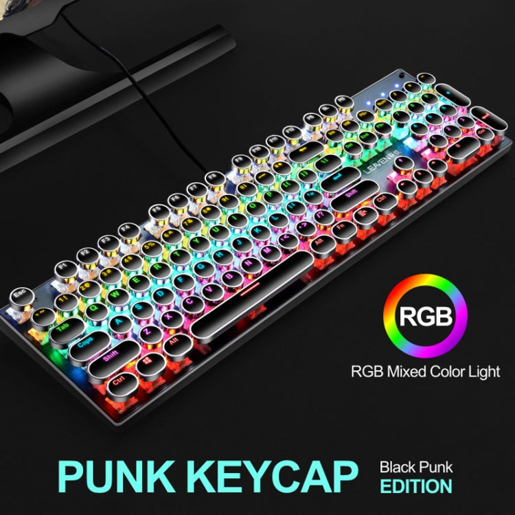 104 Keys Green Shaft RGB Luminous Keyboard Computer Game USB Wired Metal Mechanical Keyboard, Cabel Length:1.5m, Style: Ordinary Version (White)