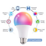 2 PCS Tuya TY-10W RGB+CCT Bluetooth Mobile Phone Control Smart LED Bulb Ball(RGB + Warm + White Light)