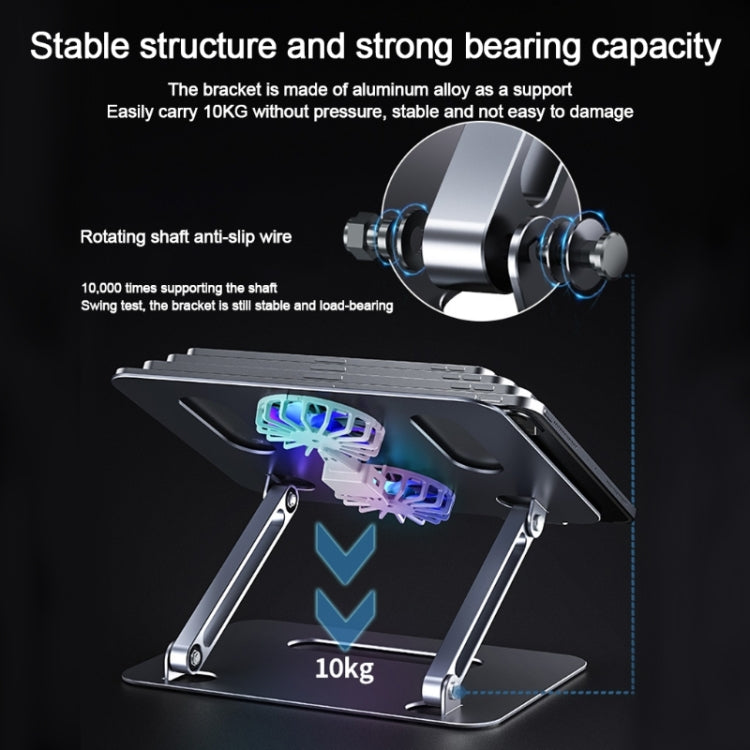 BONERUY P43F Aluminum Alloy Folding Computer Stand Notebook Cooling Stand, Colour: Silver