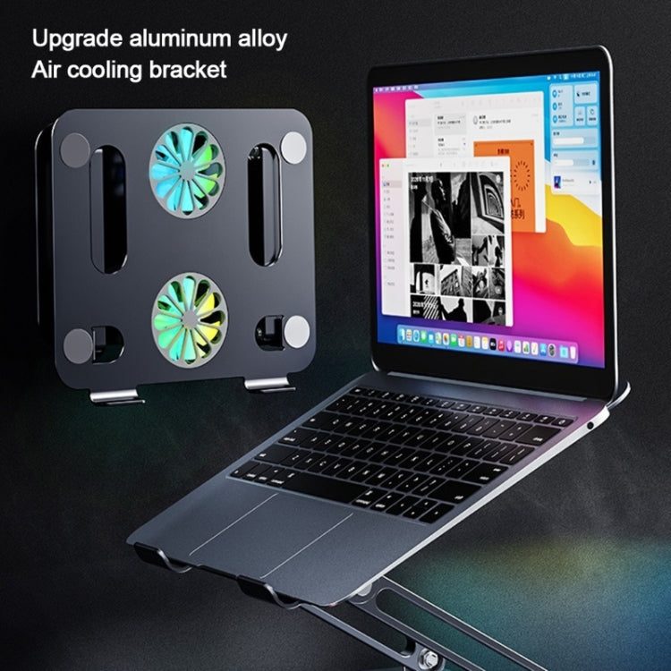 BONERUY P43F Aluminum Alloy Folding Computer Stand Notebook Cooling Stand, Colour: Silver with Type-C Cable