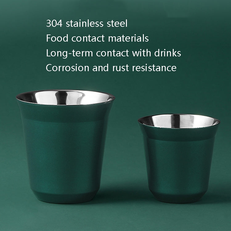 304 Stainless Steel Coffee Capsule Cup Double Insulation Coffee Cup, Style: Small Coffee Cup+Dish