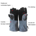 1 Pair JJ2001-1 Oven Microwave Baking Barbecue Insulation Gloves(Dark Grey)