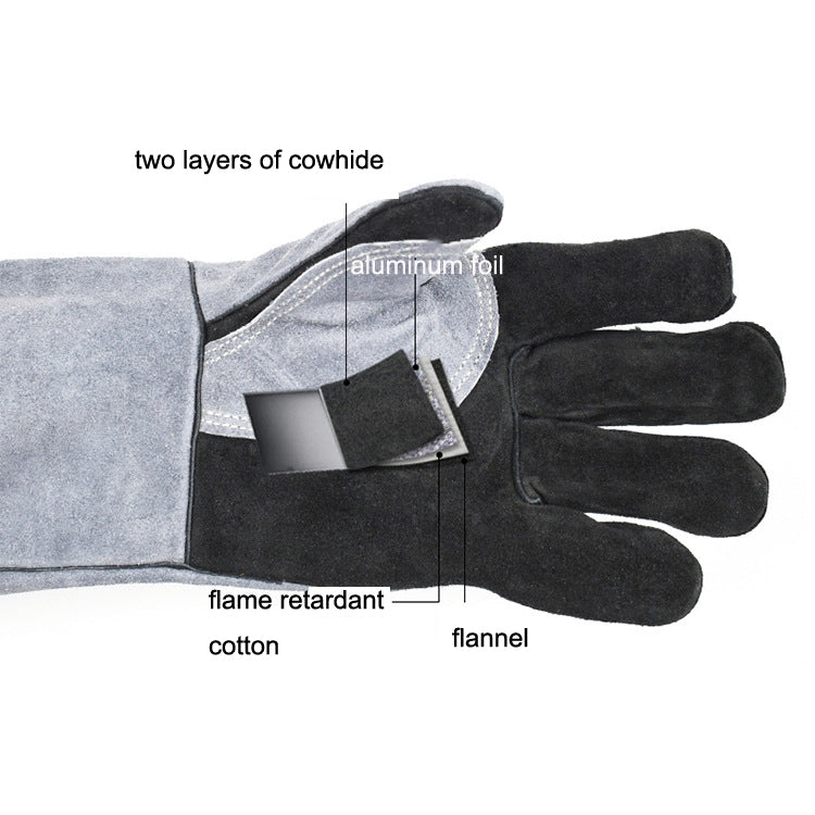 1 Pair JJ2001-1 Oven Microwave Baking Barbecue Insulation Gloves(Dark Grey)