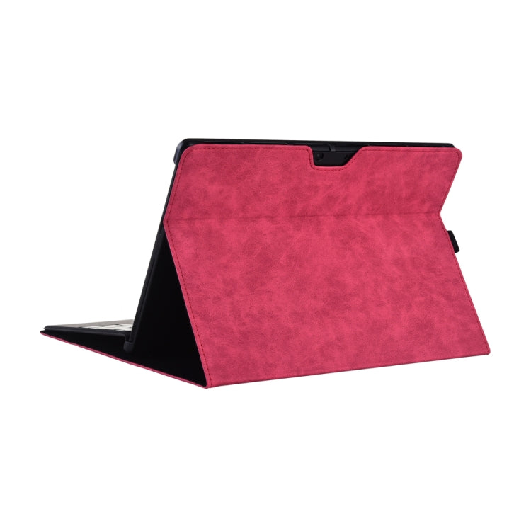 13 inch Leather Tablet Protective Case For Microsoft Surface Pro X, Color: Rose Red