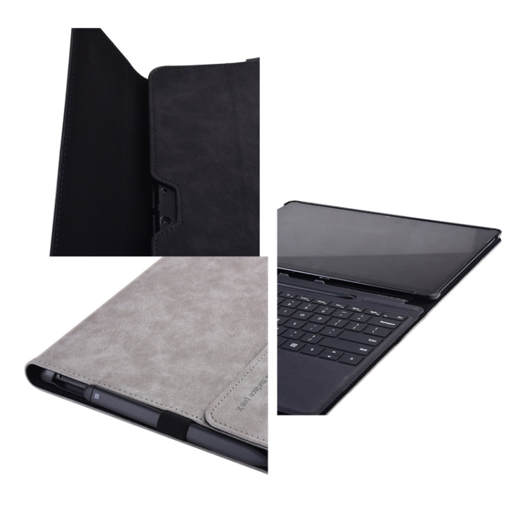 13 inch Leather Tablet Protective Case For Microsoft Surface Pro X, Color: Light Gray