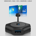 2 PCS PD Fast Charging Multi-Port USB Docking Station, Number of interfaces: USB3.0 to USB5V+1xUSB3.0+3xUSB2.0