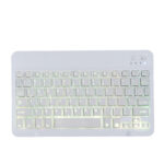 78 Keys 10 Inch RGB Colorful Backlit Bluetooth Keyboard For Mobile Phone / Tablet(White)