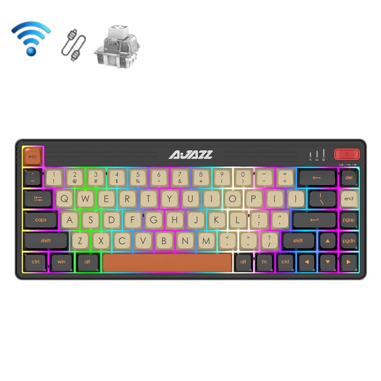 Ajazz K690T 69-key Wireless+Bluetooth+Wired Mechanical RGB Gaming Office Keyboard(White Shaft)