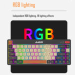 Ajazz K690T 69-key Wireless+Bluetooth+Wired Mechanical RGB Gaming Office Keyboard(Tea Shaft)