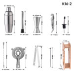 16 in 1 Bamboo and Wood Rack Bar Bartending Tools(K16-2)