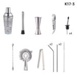 17 in 1 400ml Glass Shaker with Graduated Shaker Set(K17-3)