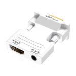 HDMI Female To VGA Male With Audio Adapter Computer Monitor TV Projector Converter(White)