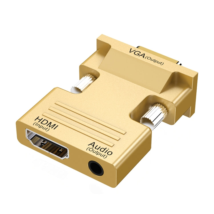 HDMI Female To VGA Male With Audio Adapter Computer Monitor TV Projector Converter(Gold)