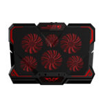 CoolCold  17inch Gaming Laptop Cooler Six Fan Two USB Port 2600RPM Laptop Cooling Pad( Black Red)