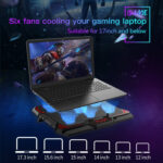 CoolCold  17inch Gaming Laptop Cooler Six Fan Two USB Port 2600RPM Laptop Cooling Pad( Black Red)