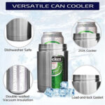 12oz 304 Stainless Steel Vacuum Insulated Thermal Cups For Can Beer Cooler(Stainless Steel Color)